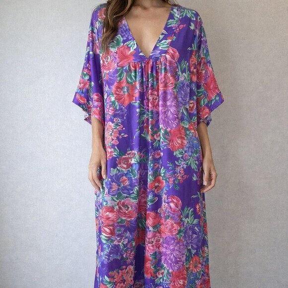 Collections Other - Vintage Collections size Large Front Half Zip Floral Multicolor Nightgown